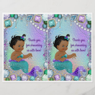 Jewel Mermaid Baby Shower DIY Gift Bag Decorations Flyer