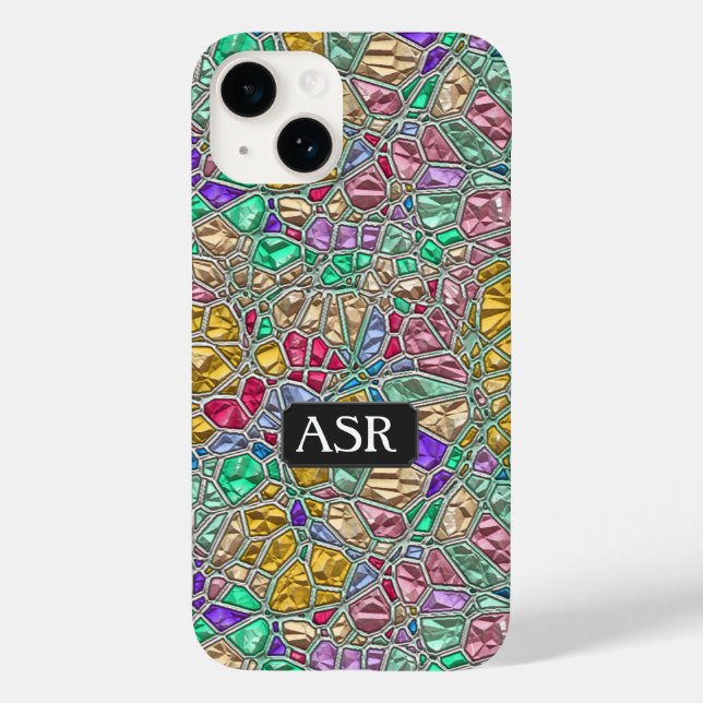 Jewel Mosaic - stained glass or gem effect pretty Case-Mate iPhone Case (Back)
