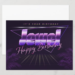 Jewel Name First name lila retro card Birthday