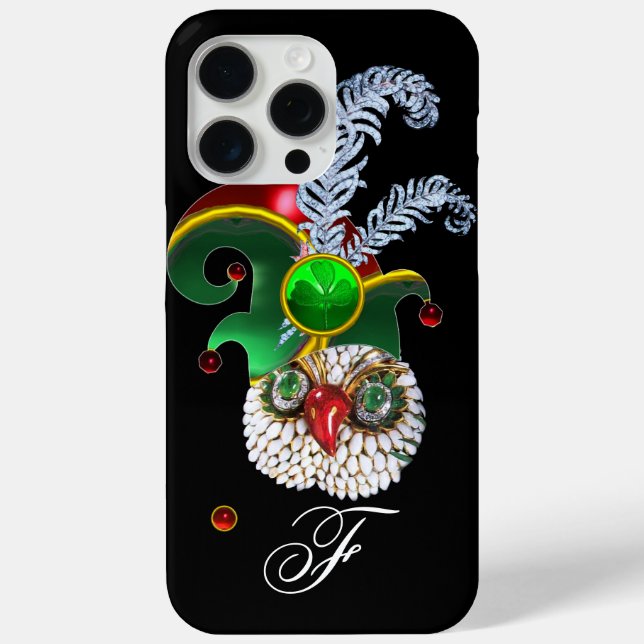 JEWEL OWL, ELF HAT ,SHAMROCK AND DIAMOND FEATHERS Case-Mate iPhone CASE (Back)