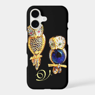JEWEL OWLS,Gold, Blue Sapphire ,Topaz