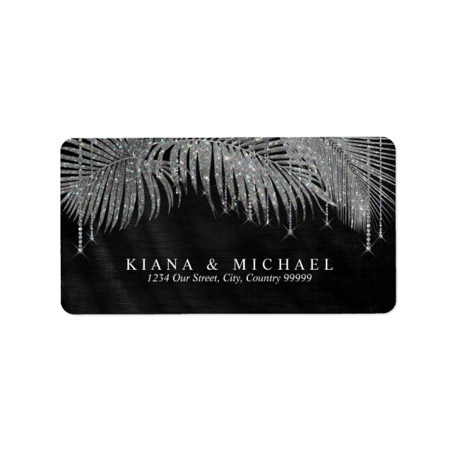 Jewel Palm Leaf Wedding Silver ID830 Label (Front)