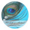 Jewel Peacock Feather Wedding Favour Label
