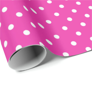 Jewel Pink | White Polka Dot Wrapping Paper