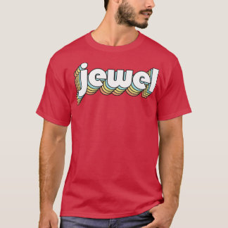 Jewel Retro Rainbow Typography Faded Style T-Shirt