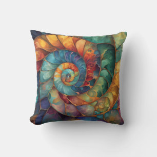 Jewel Spiral Shell Throw Pillow