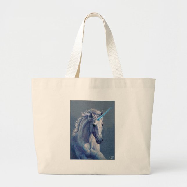 Jewel the Unicorn Large Tote Bag (Front)