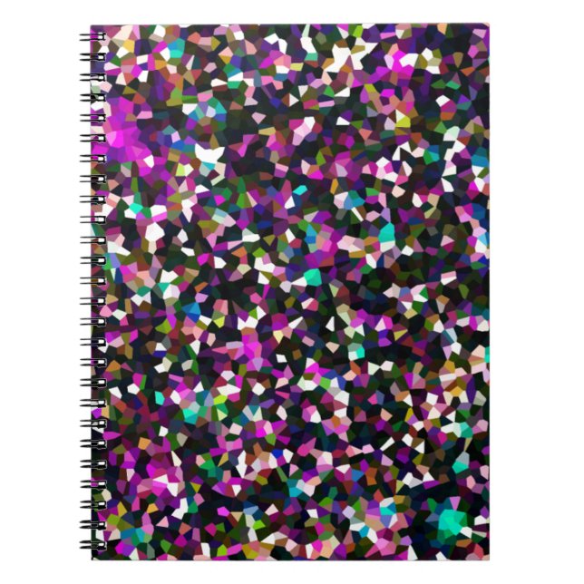 Jewel Tone Crystal Pixels Notebook (Front)