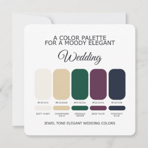 Jewel Tone Elegant Wedding Color Palette Card