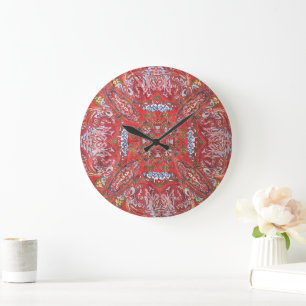 Jewel Tone Fabric Style Photo  Large Clock