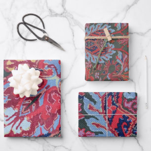 Jewel Tone Fabric Style Photo  Wrapping Paper Sheet