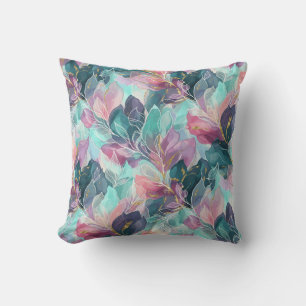 Jewel Tone Floral Throw Pillow