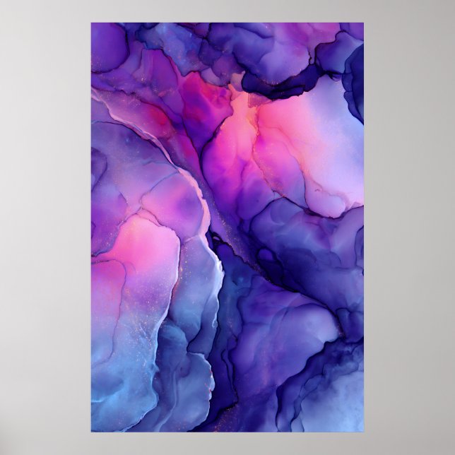 Jewel Tone Fluid Resin Nebula Glow Poster (Front)