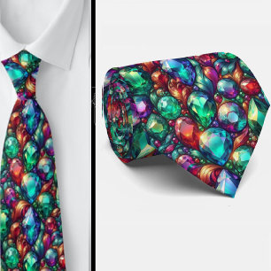 Jewel Tone Gemstone Pattern Tie