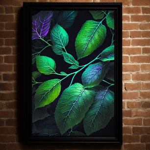 Jewel Tone Leaves Poster