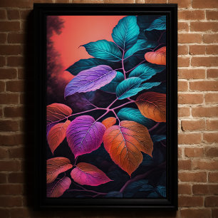 Jewel Tone Leaves Poster