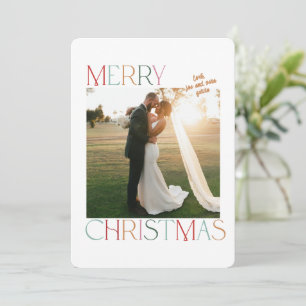 Jewel Tone Married Newlywed Christmas Card