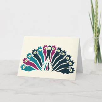 Jewel Tone Peacock (Fan) Notecard