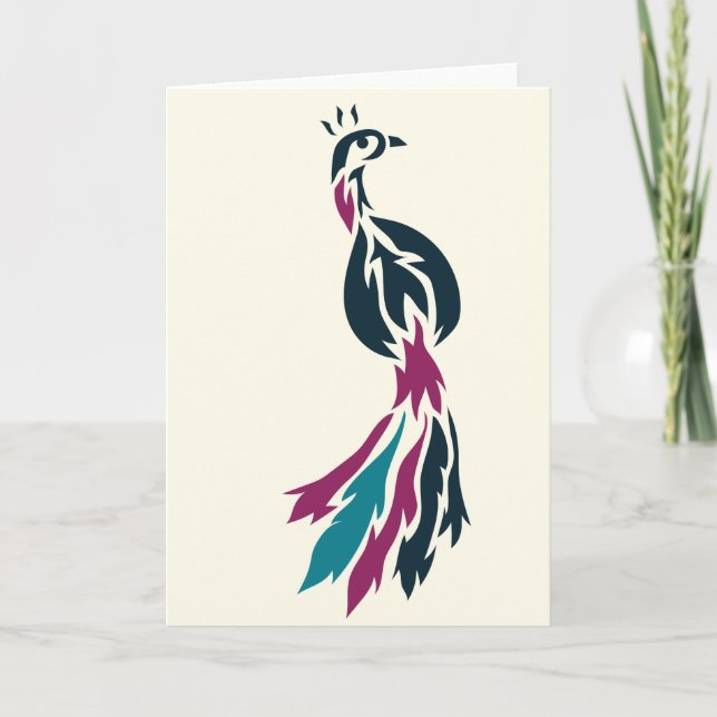 Jewel Tone Peacock Notecard (Front)
