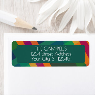 Jewel Tone Plaid Festive Return Address