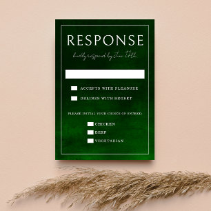 Jewel Tone Romance   Emerald   Wedding RSVP Card