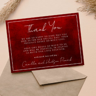 Jewel Tone Romance Ruby Thank You Note Card
