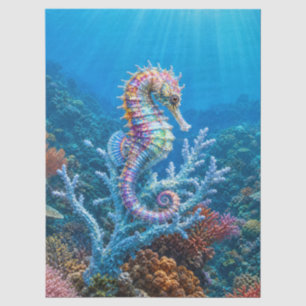 Jewel Tone Seahorse Coral Reef Tissue Paper