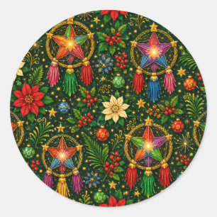 Jewel Tone Star Lantern Christmas Stickers