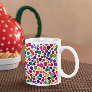 Jewel Tone Watercolor Dots Coffee Mug