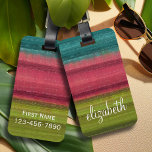 Jewel Tone Watercolor Stripes Custom Name Luggage Tag<br><div class="desc">A artsy, abstract painting with a funky design. A trendy design with rich colours and unique brush strokes. Items are easier to customize when you replace all text and photos first. If your art still needs to be adjusted, click on the Customize This button. This will take you to a...</div>