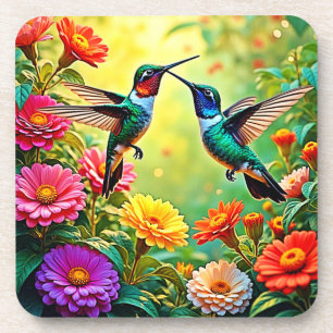 Jewel-Toned Hummingbird Magic Design Coaster