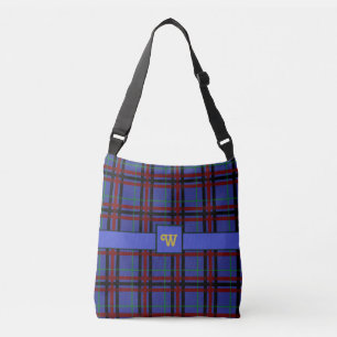 Jewel-Toned Plaid All-Over-Print Bag