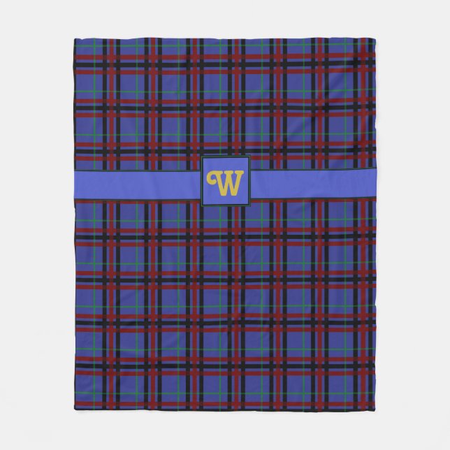 Jewel-Toned Plaid Fleece Blanket (Front)