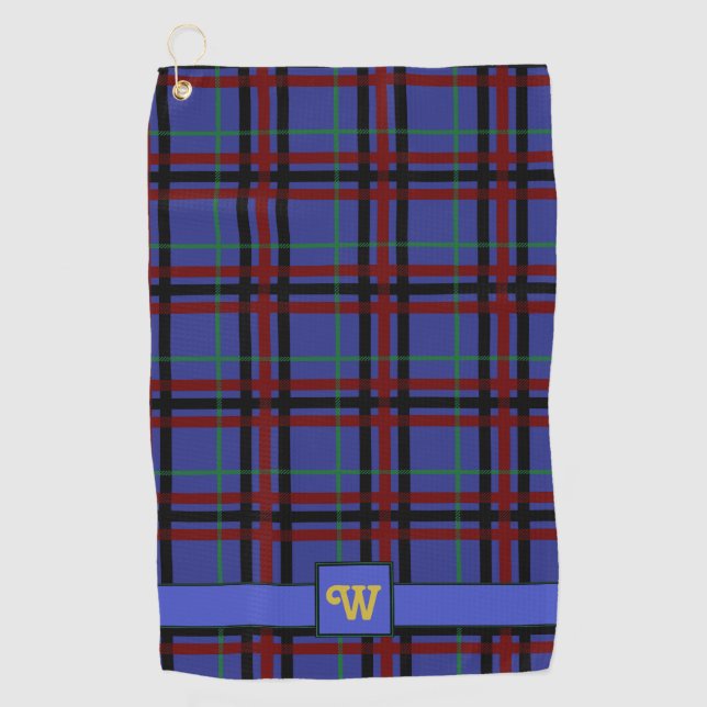 Jewel-Toned Plaid Golf Towel (Front)