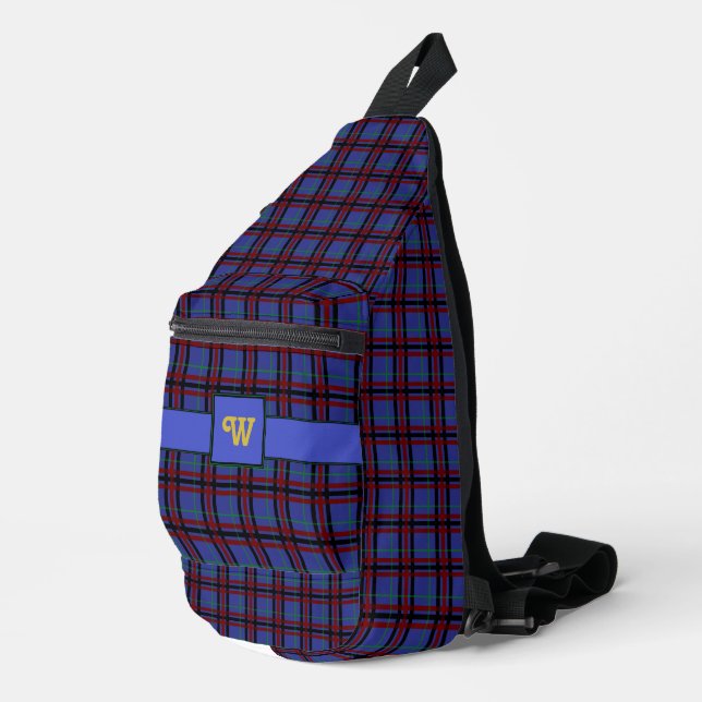 Jewel-Toned Plaid Sling Bag (Right Corner)