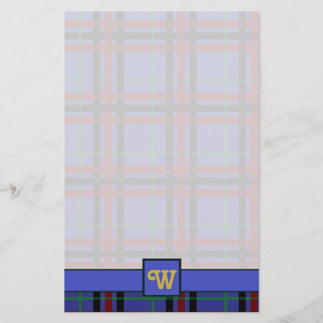 Jewel-Toned Plaid Stationery (Front)