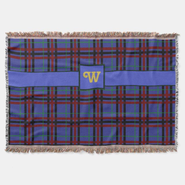 Jewel-Toned Plaid Throw Blanket (Front)