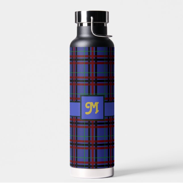 Jewel-Toned Plaid Water Bottle (Left)