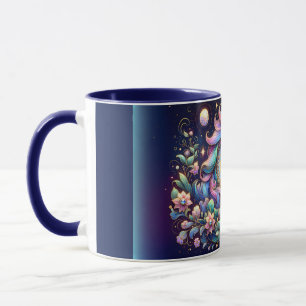 Jewel Toned Unicorn Floral Fantasy Mug