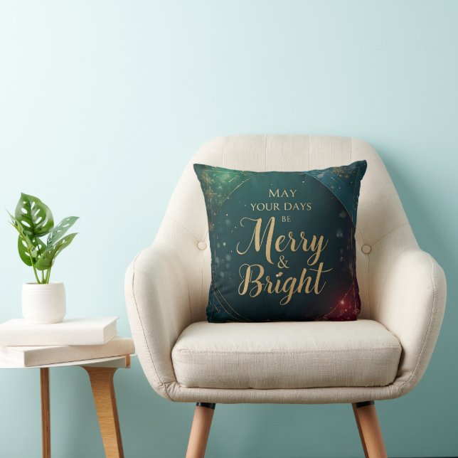Jewel-Toned Winter Elegance Throw Pillow | Luxury  (Chair)
