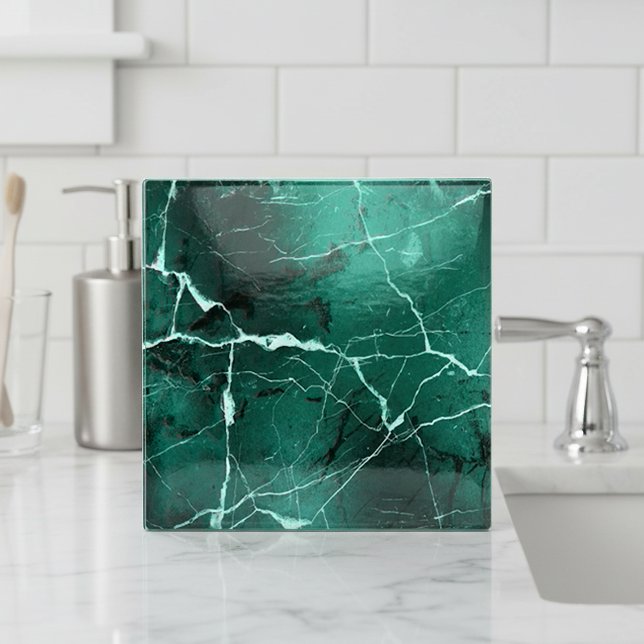 Jewel Tones Marble Abstract Emerald Green ID1288 Tile (Creator Uploaded)