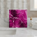Jewel Tones Marble Abstract Fuchsia ID1288 Tile<br><div class="desc">This striking ceramic tile features an elegant marble design in deep fuchsia accented with crisp white veining and subtle gradient shading. The luxurious dark jewel tones and dappled stone texture bring depth and sophistication to any space. Ideal for backsplash installations, bathrooms, or feature walls. Search ID1288 to see additional color...</div>