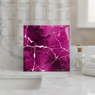 Jewel Tones Marble Abstract Fuchsia ID1288 Tile