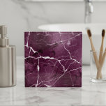 Jewel Tones Marble Abstract Plum Purple ID1288 Tile<br><div class="desc">This striking ceramic tile features an elegant marble design in deep plum purple accented with crisp white veining and subtle gradient shading. The luxurious dark jewel tones and dappled stone texture bring depth and sophistication to any space. Ideal for backsplash installations, bathrooms, or feature walls. Search ID1288 to see additional...</div>