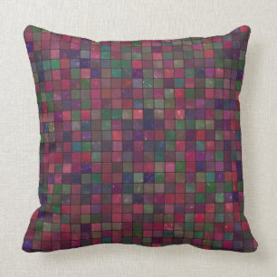 Jewel Tones Mosaic Patterned Throw Pillow