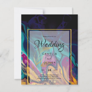 Jewel Tones WEDDING INK Plum Purple Teal Navy Gold
