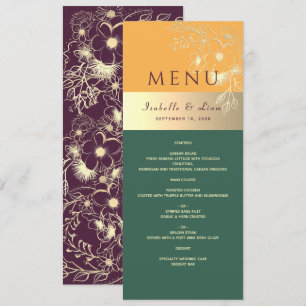 Jewel Tones Wedding Menu