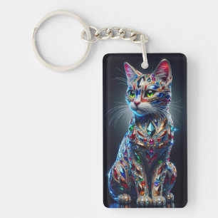 Jeweled Cat Keychain