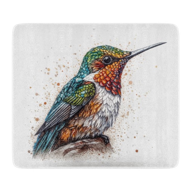 Jeweled Hummingbird Serenade Cutting Board (Front)