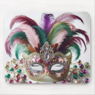 Jeweled Mardi Gras Mask Mouse Pad